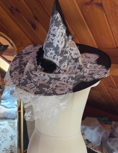 witches hat with lace