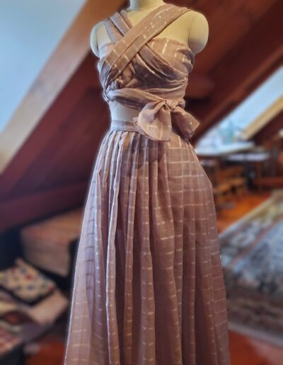 plaid organza dress front