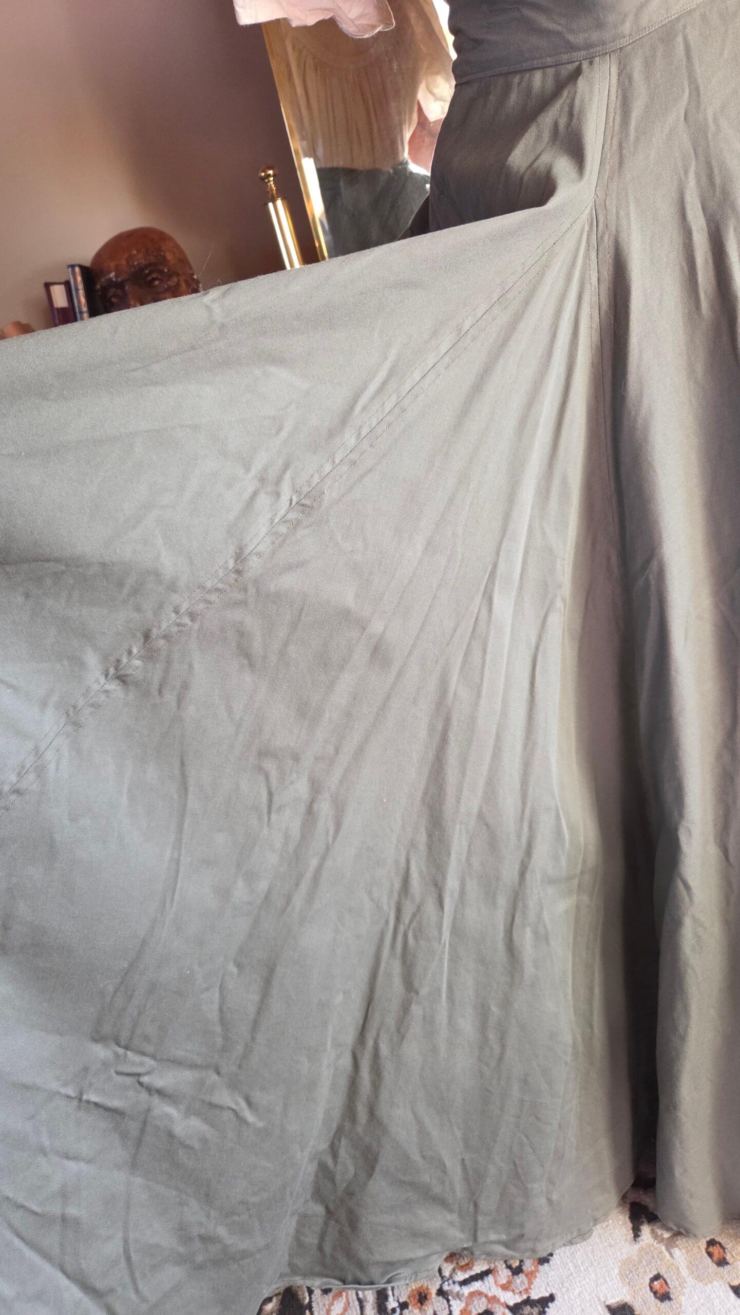 green floor length circle skirt gores