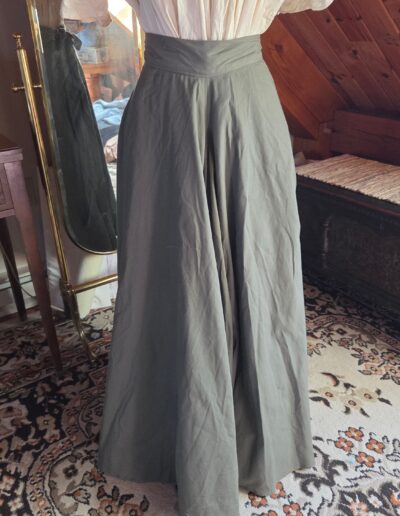 green floor length circle skirt front