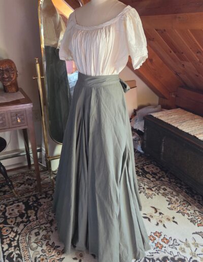 green floor length circle skirt