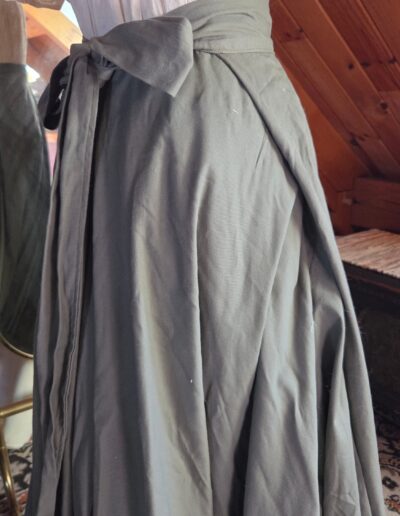 green floor length circle skirt side