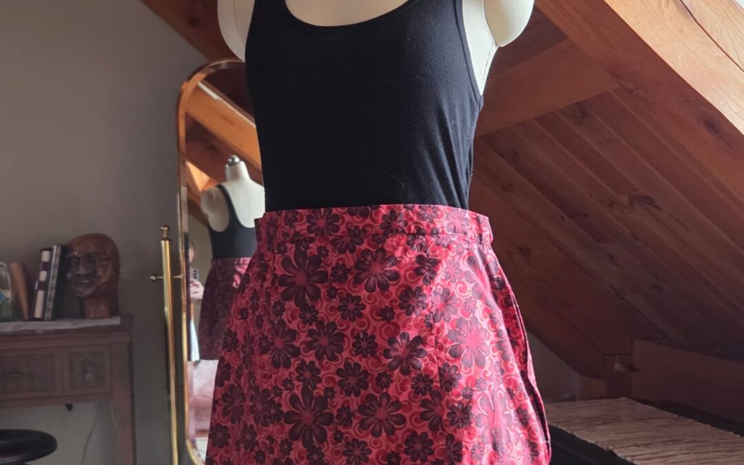 A 60s Homage: The Red‑Flowered Mini Skirt