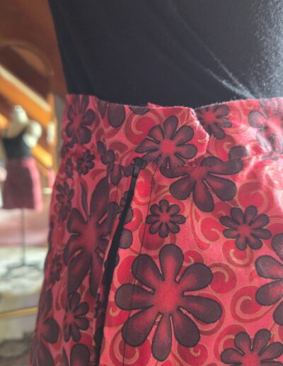 60s mini skirt waistband closeup