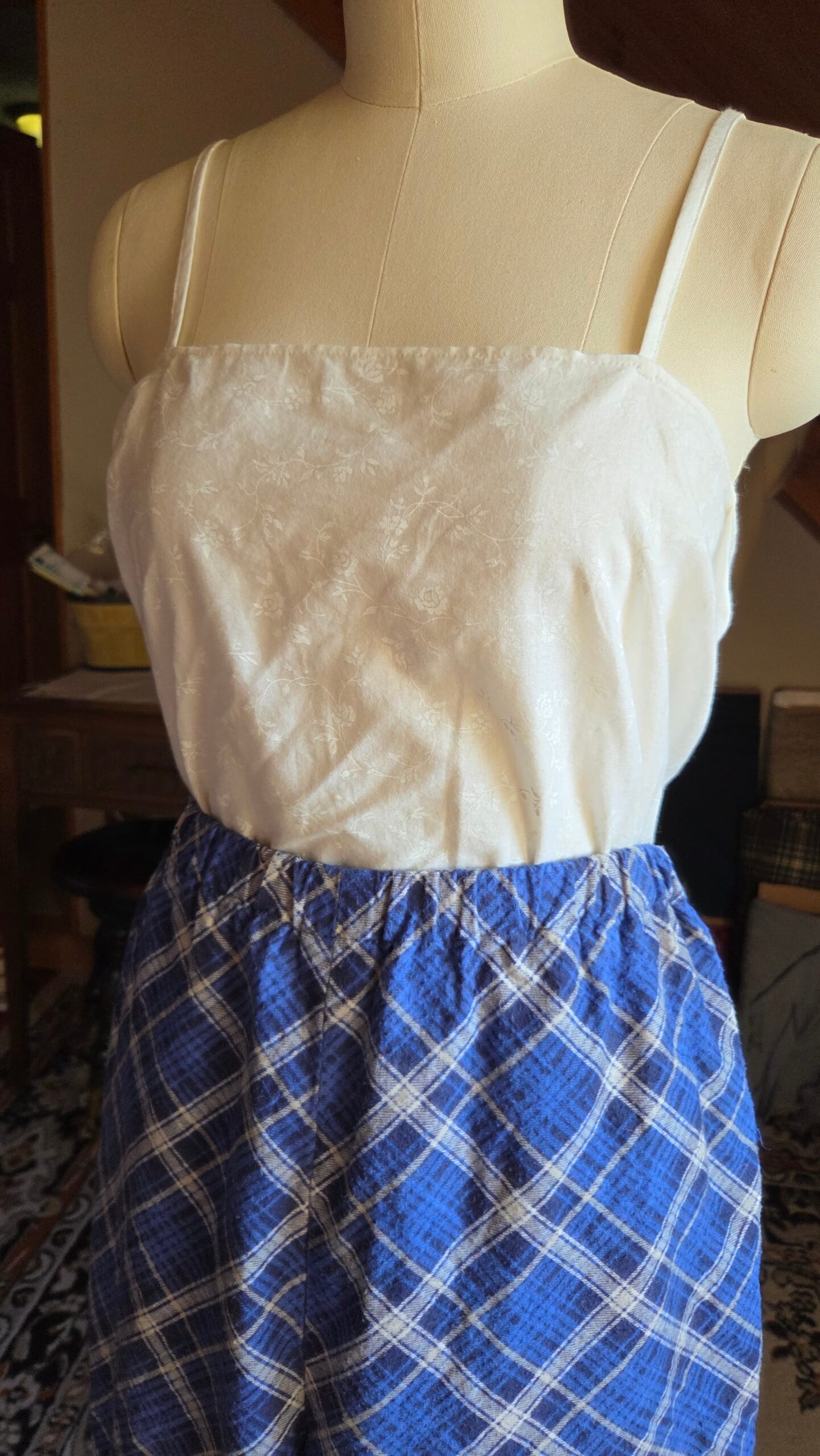 plaid pajama pants waistband