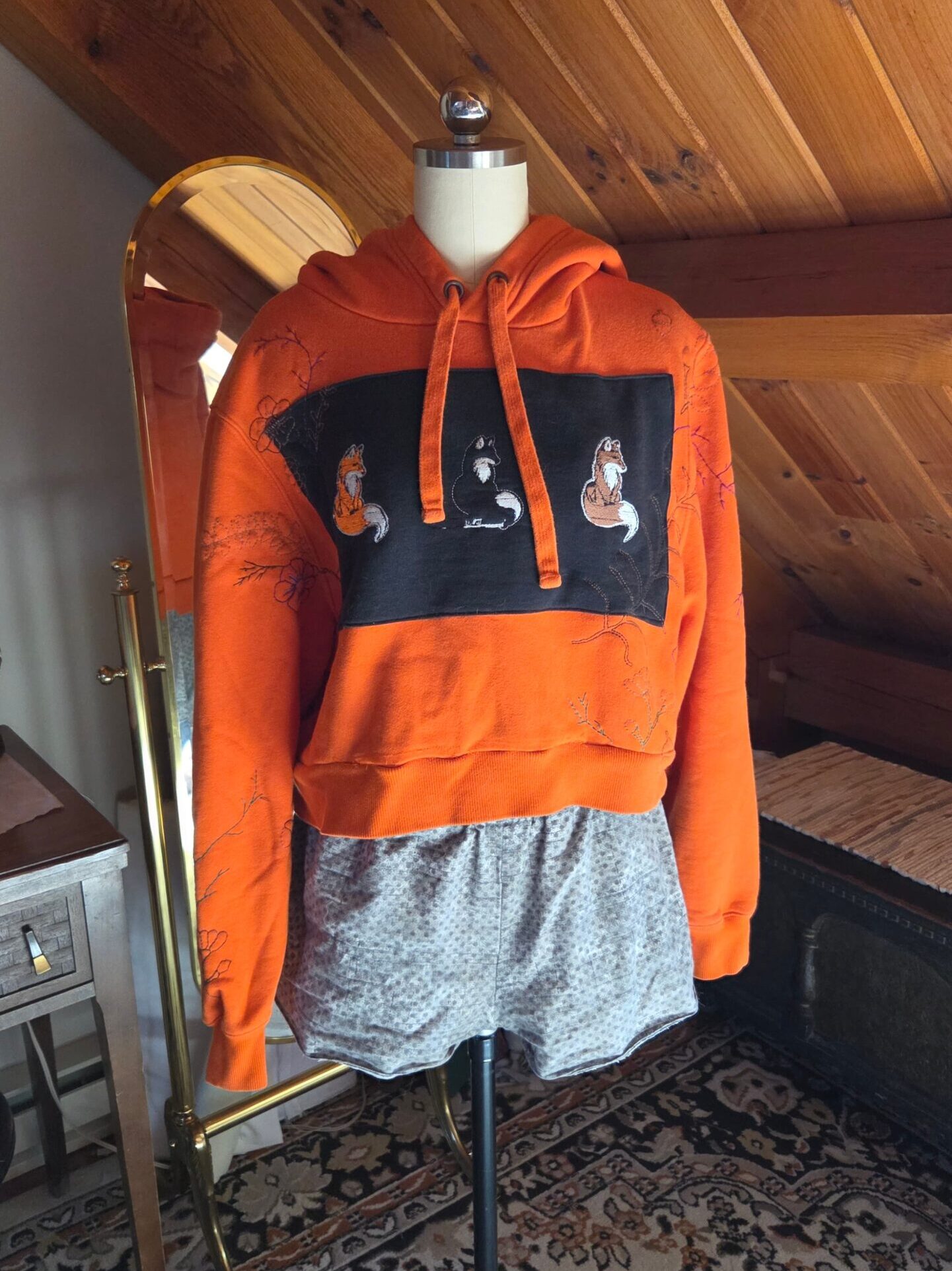 The Embroidered Fox Hoodie: A Thrift-Flip