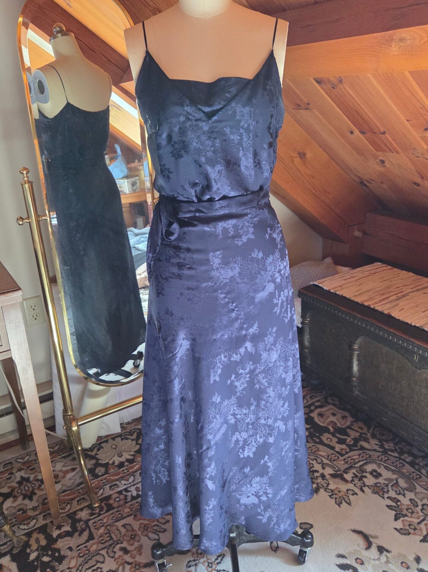 Silk Wrap Skirt & Slip Dress Ensemble