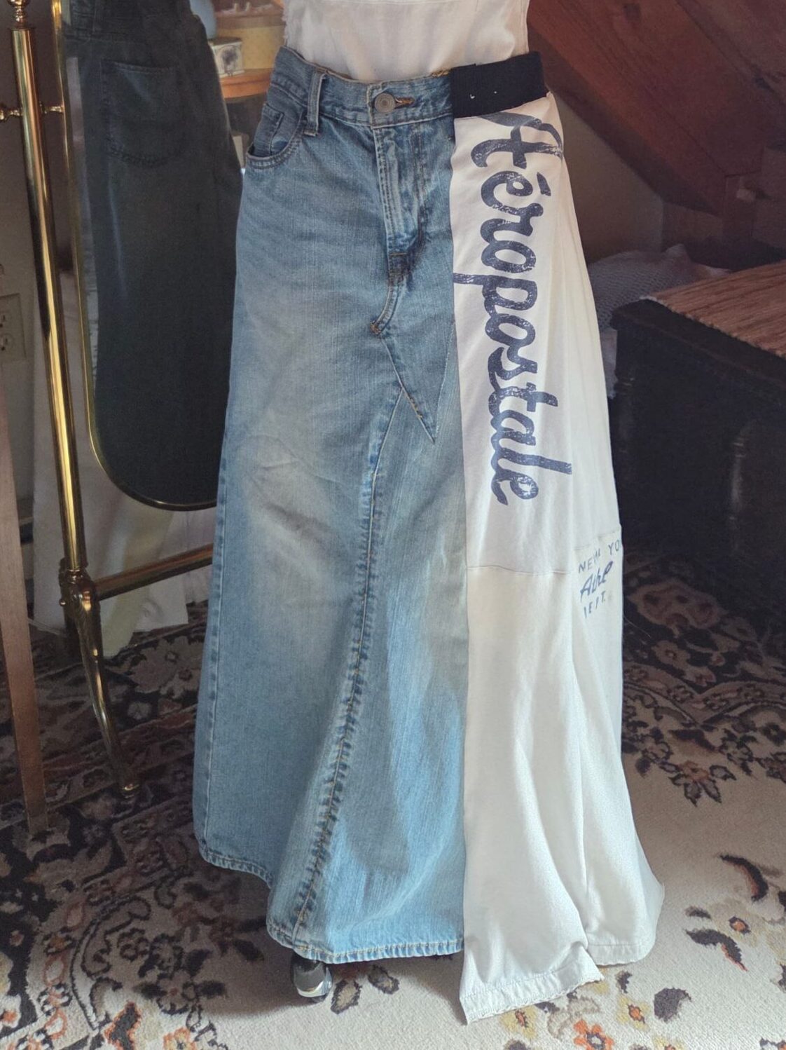 An Upcycled Jean Skirt
