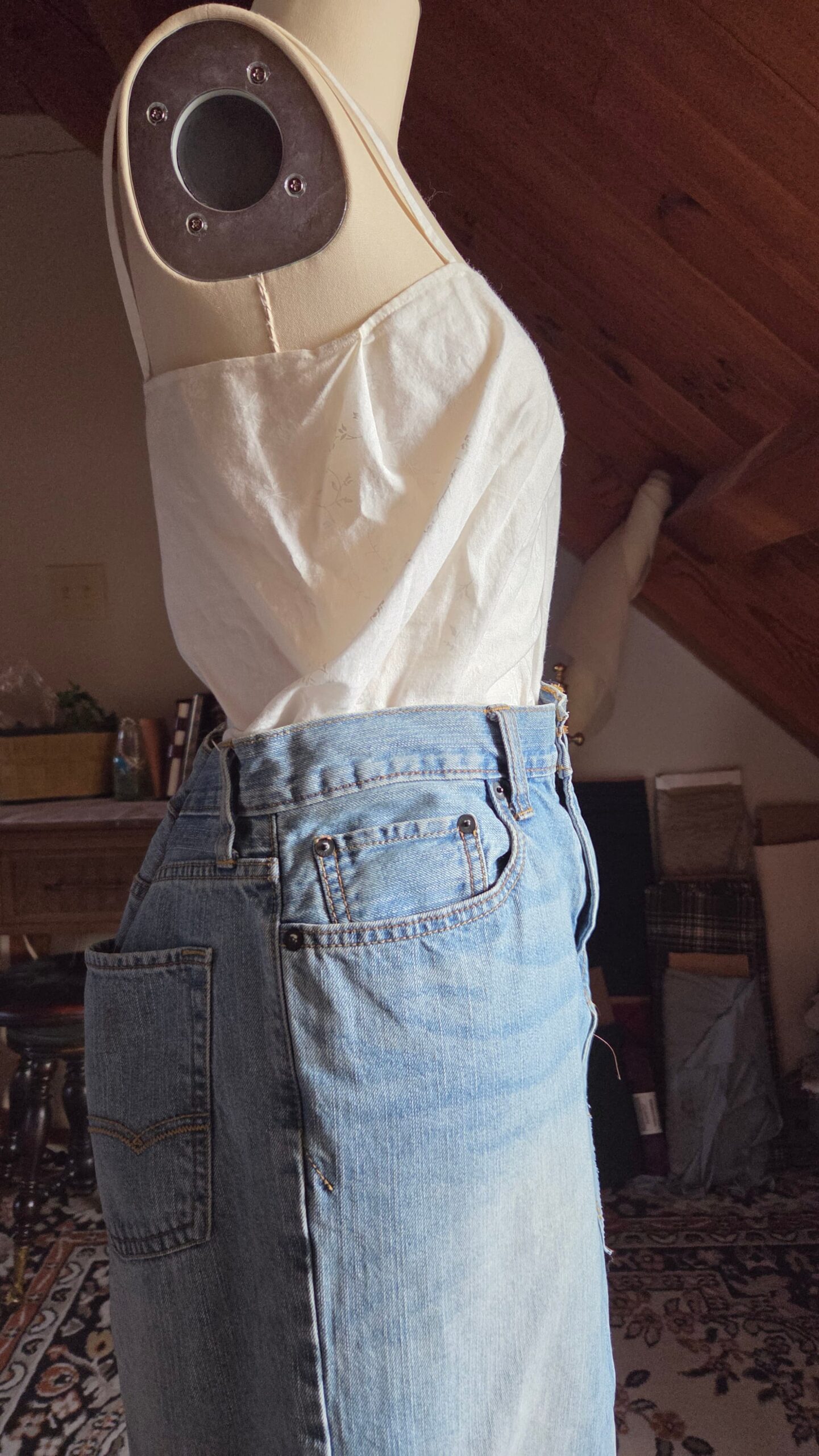 medieval peasant top front closeup
