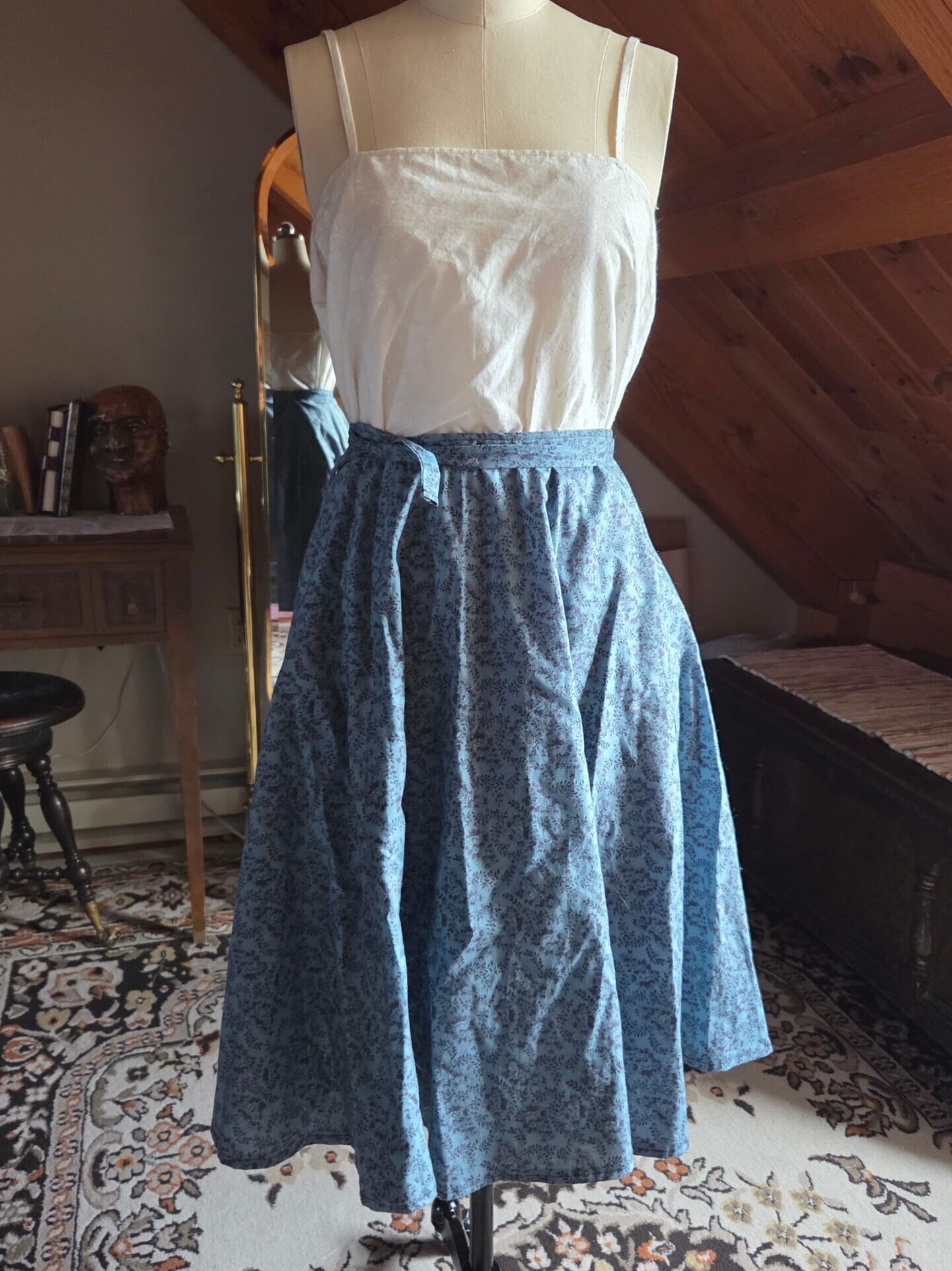 Blue Flower Bell Skirt
